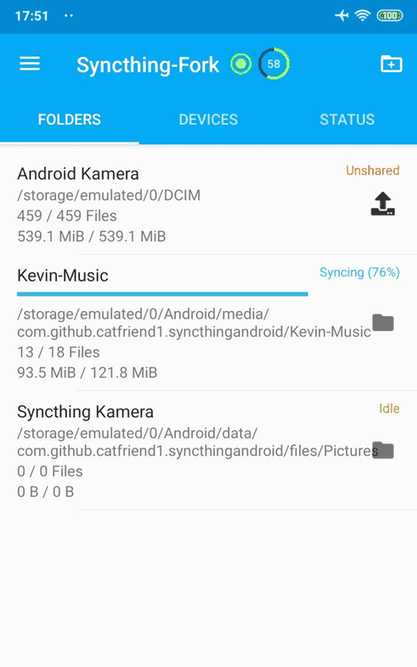 Syncthing-Fork screenshot