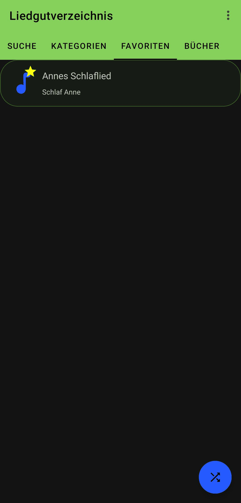 Liedgutverzeichnis screenshot
