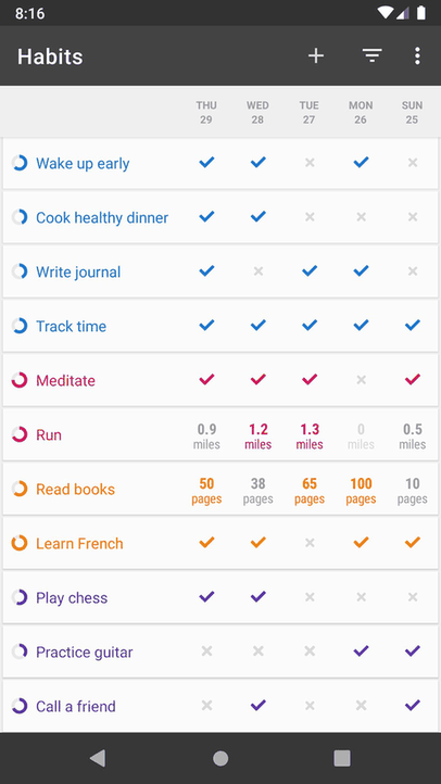 Loop Habit Tracker screenshot