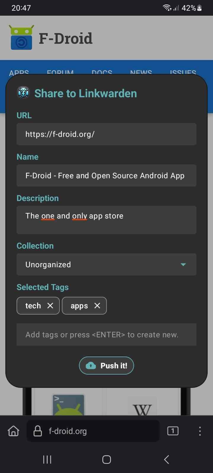 LinkDroid for Linkwarden screenshot