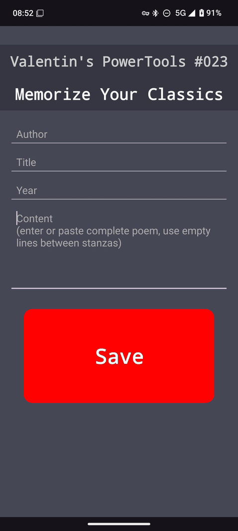 MemorizeYourClassics screenshot