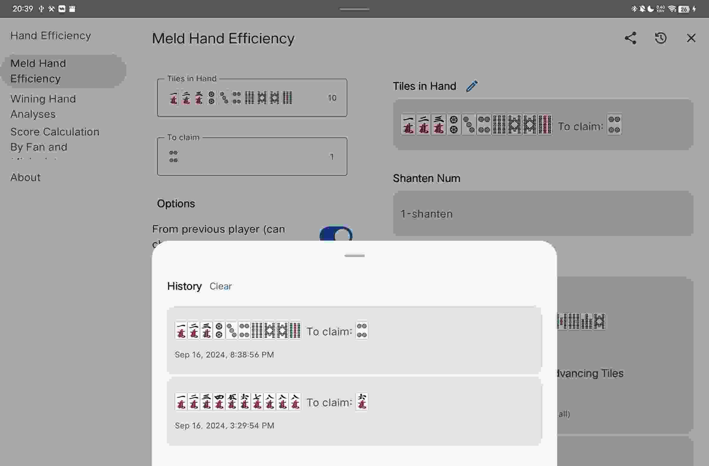 Riichi Mahjong Calculator screenshot
