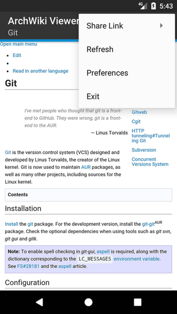 ArchWiki Viewer screenshot