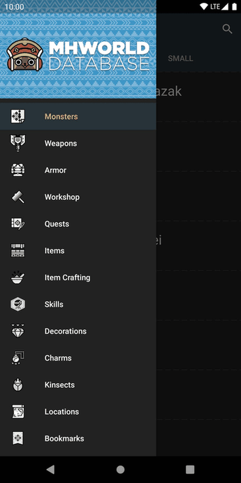 MHWorld Database screenshot