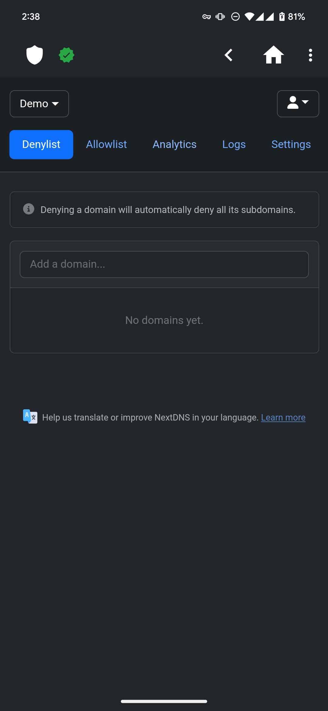 NextDNS Manager screenshot