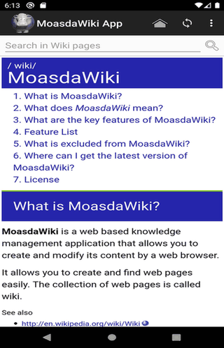 MoasdaWiki App screenshot