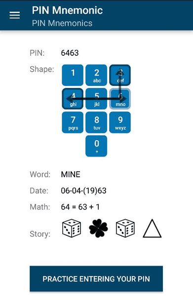 PIN Mnemonic screenshot