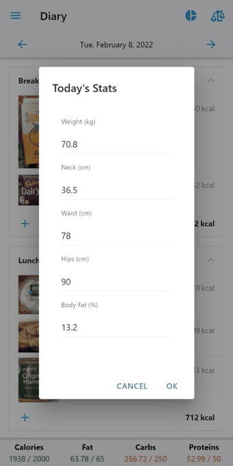 Waistline screenshot