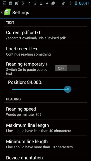 Comfort Reader screenshot