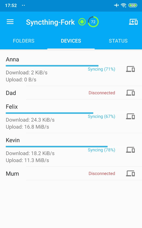 Syncthing-Fork screenshot