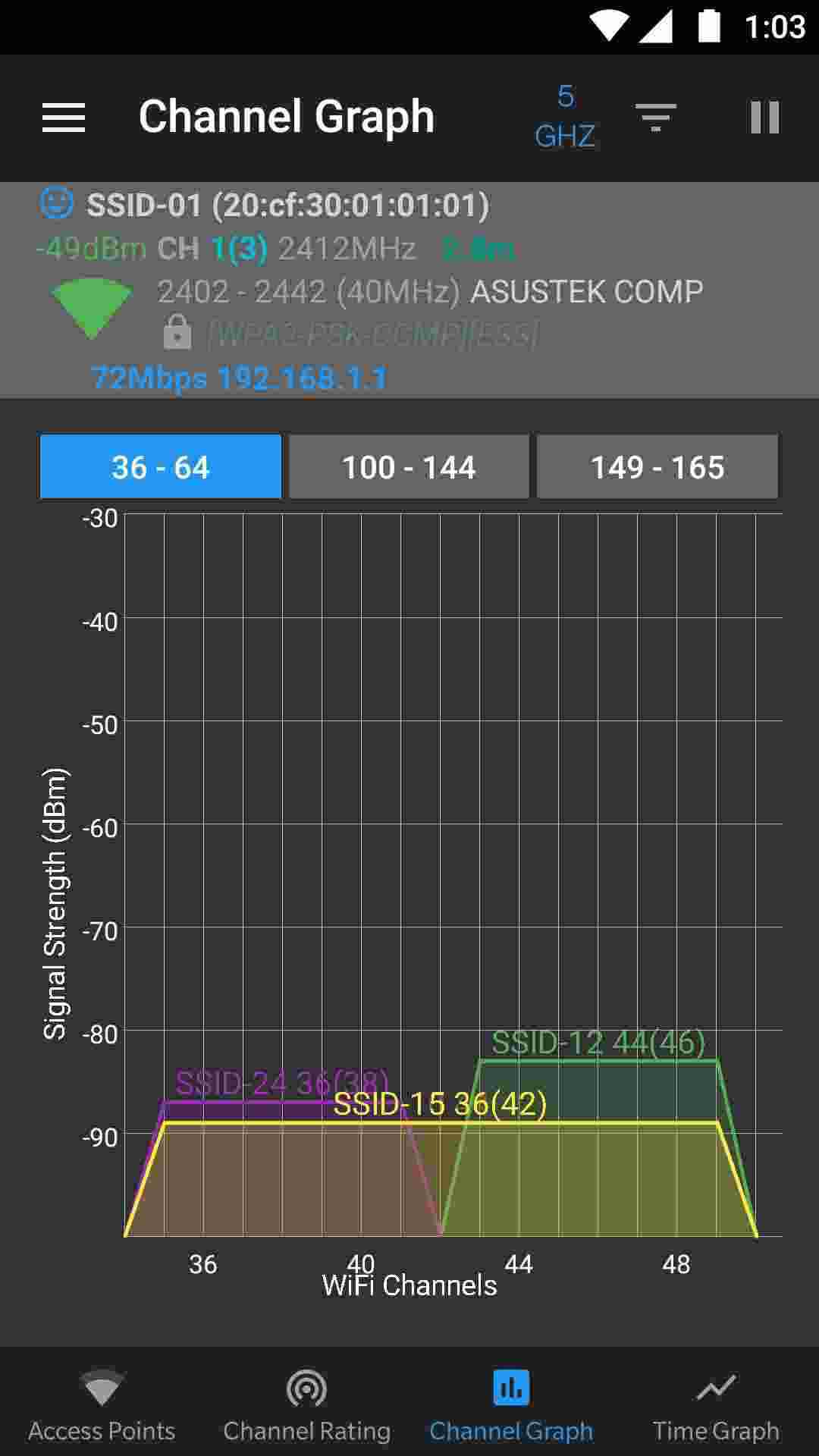 WiFiAnalyzer screenshot