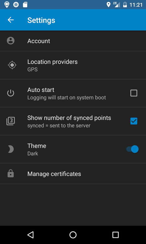 PhoneTrack screenshot