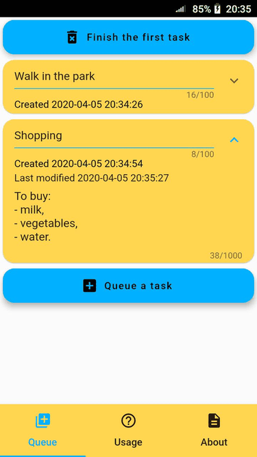 QueueToDo screenshot