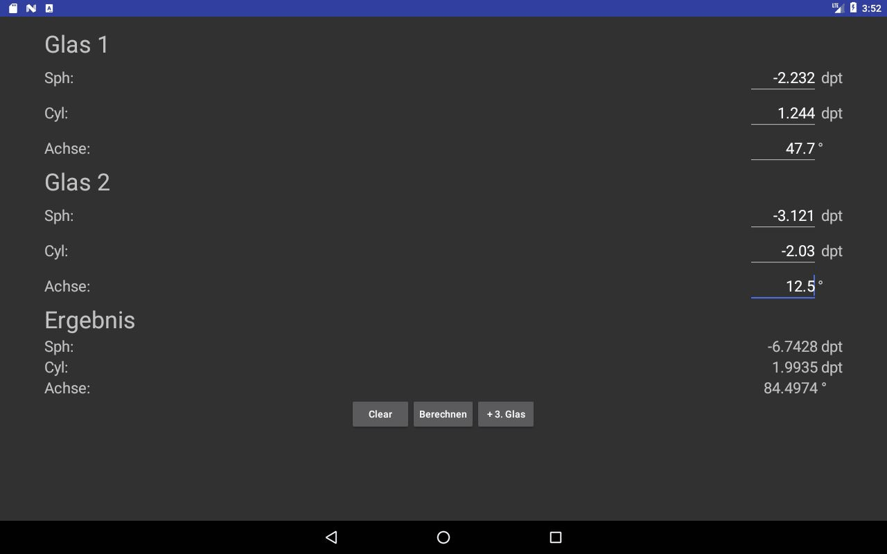 Aalener Optik-Formelrechner screenshot