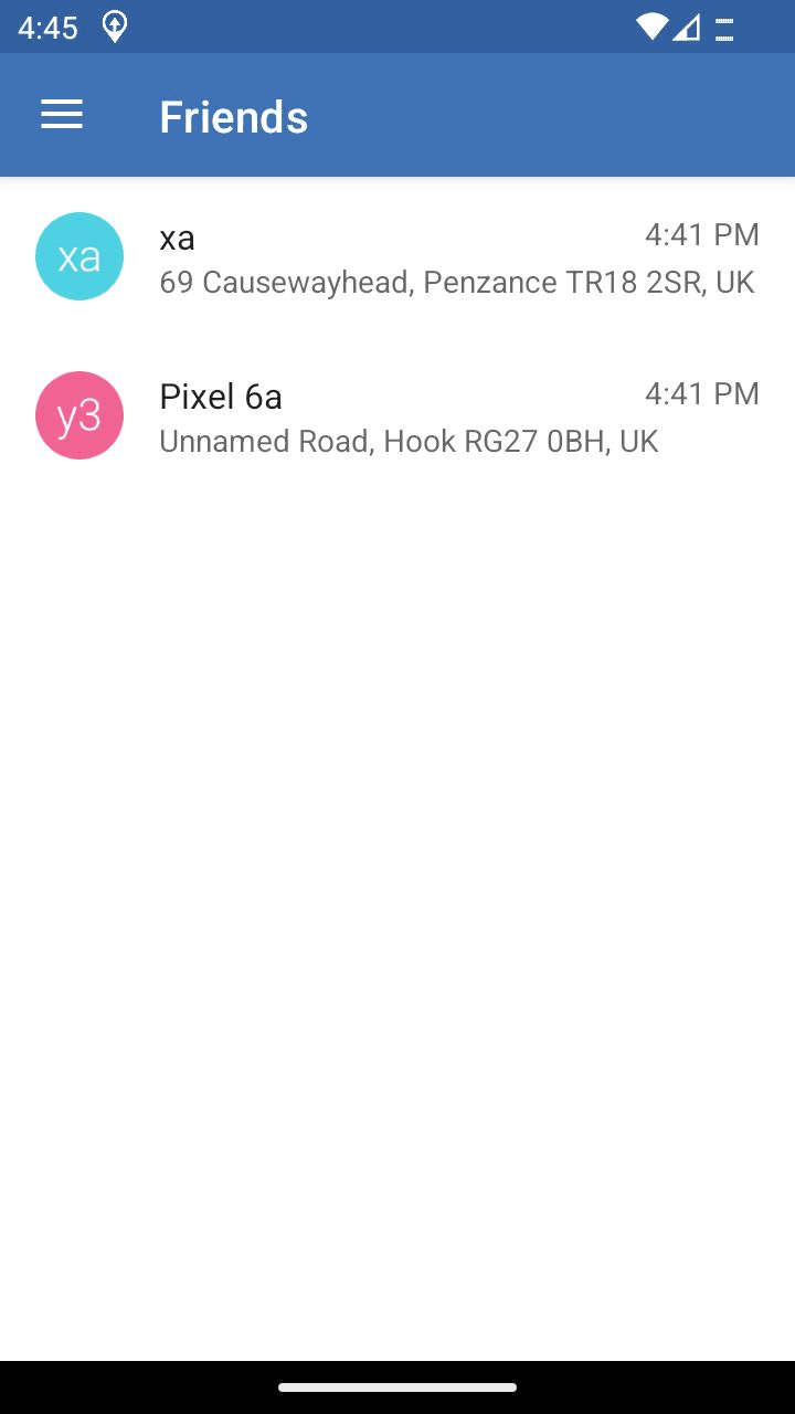 OwnTracks screenshot