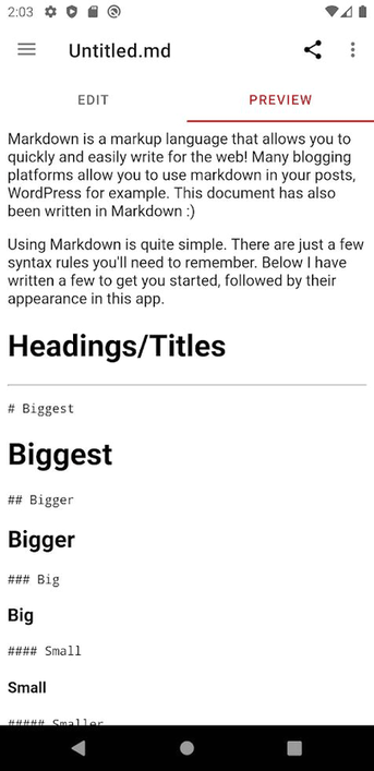 SimpleMarkdown screenshot