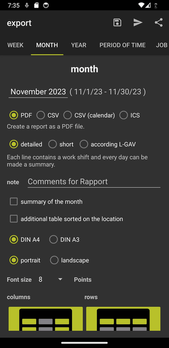 Working Time Account screenshot
