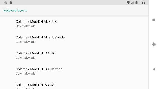 Colemak Mod-DH Keyboard screenshot