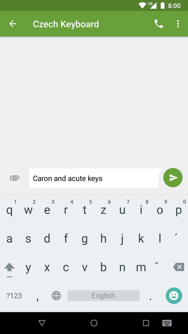 Czech Diacritic Keyboard screenshot
