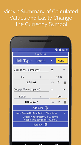 Price Per Unit screenshot