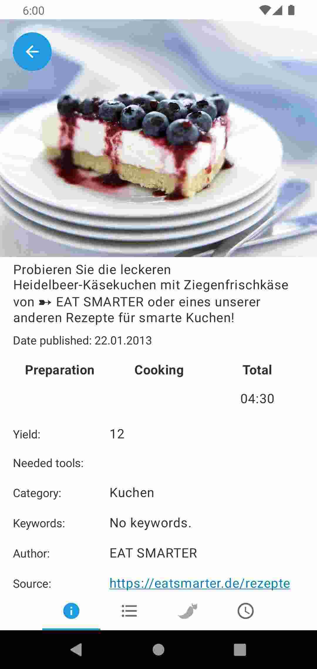 Nextcloud Cookbook screenshot