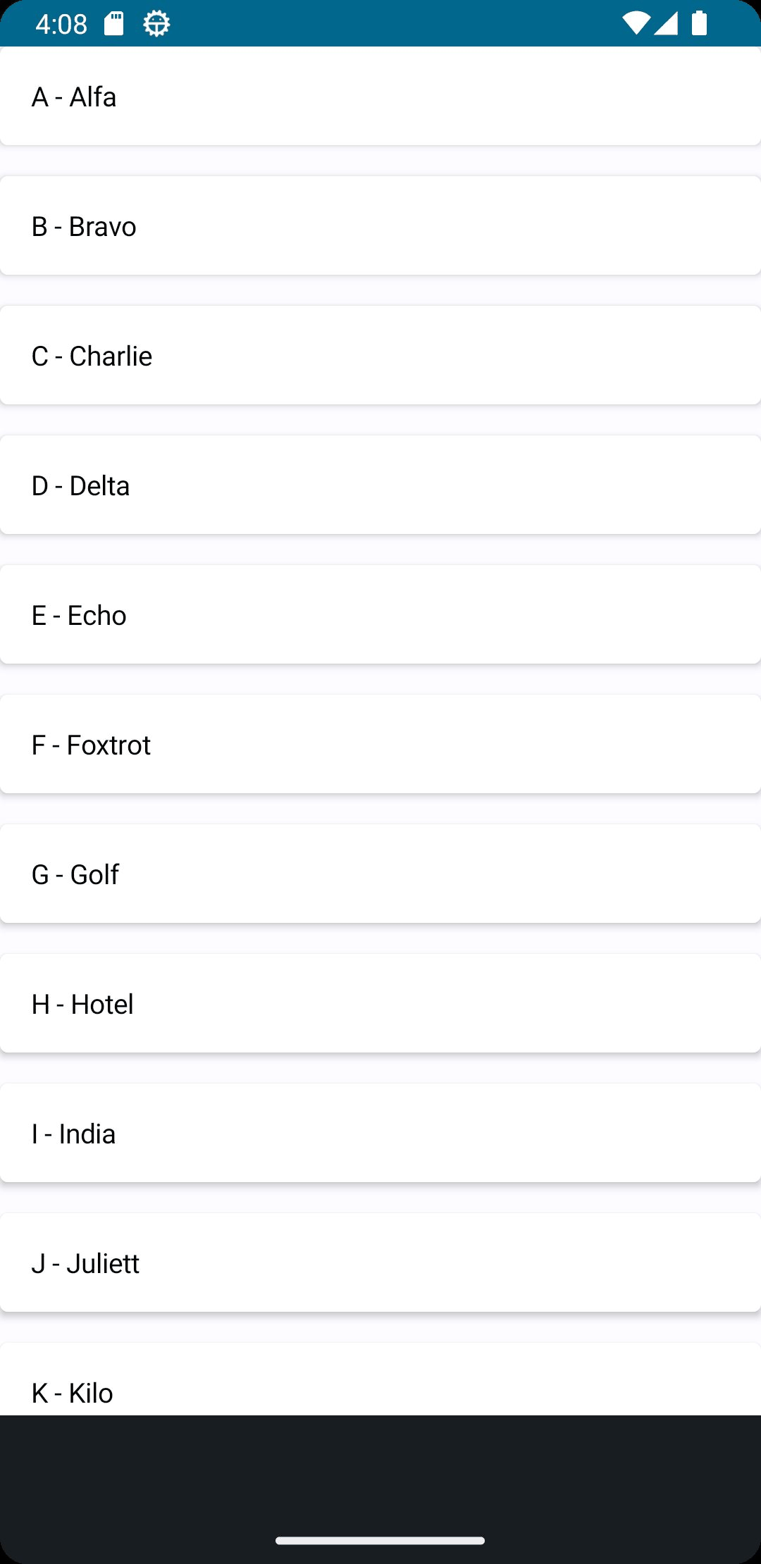 NATO Alphabet Memorizer screenshot