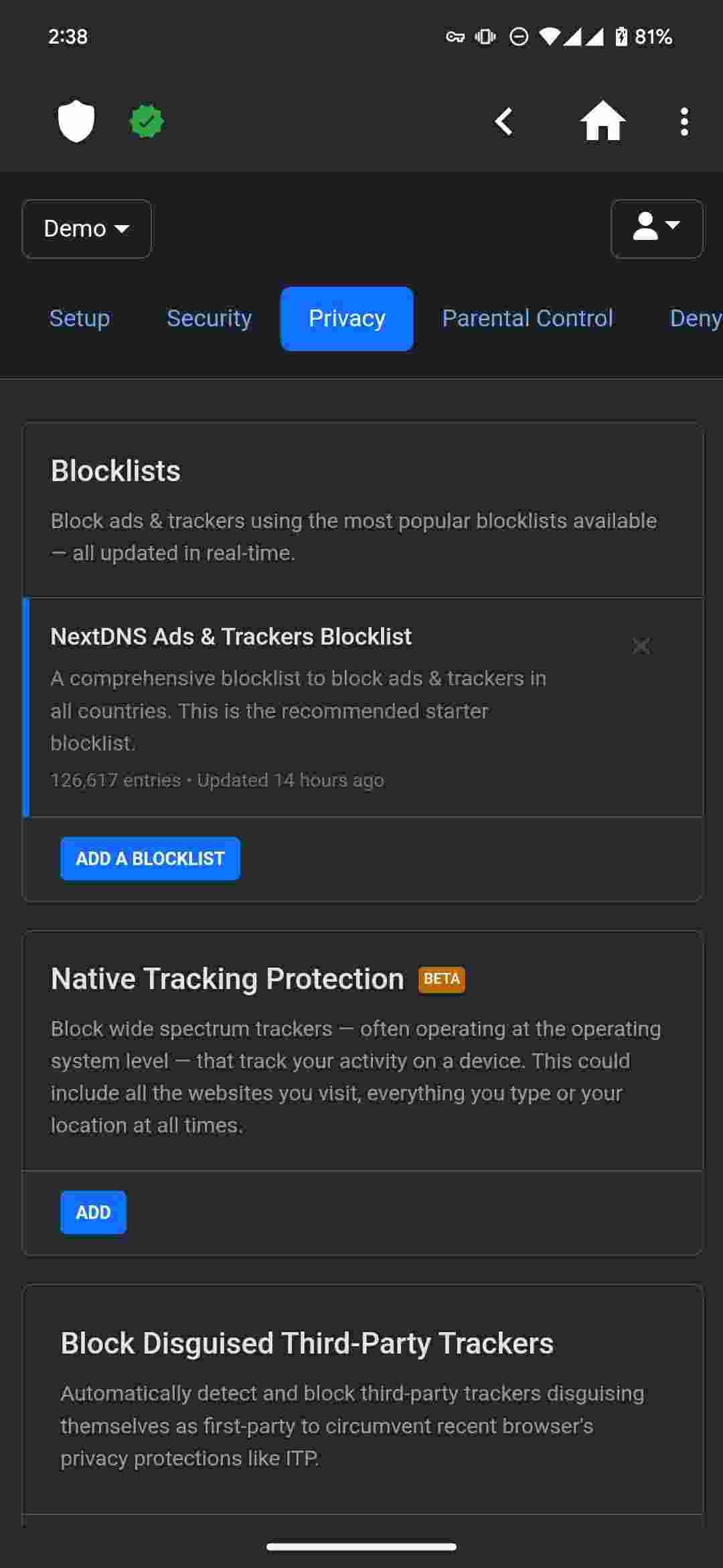 NextDNS Manager screenshot