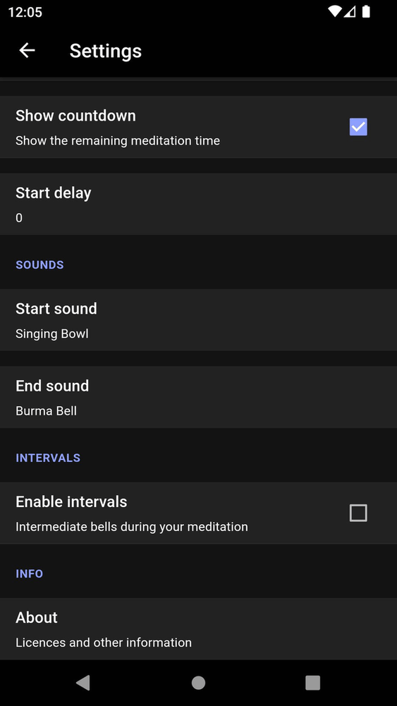 Meditation screenshot