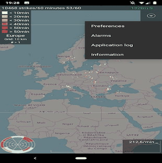 Blitzortung Lightning Monitor screenshot