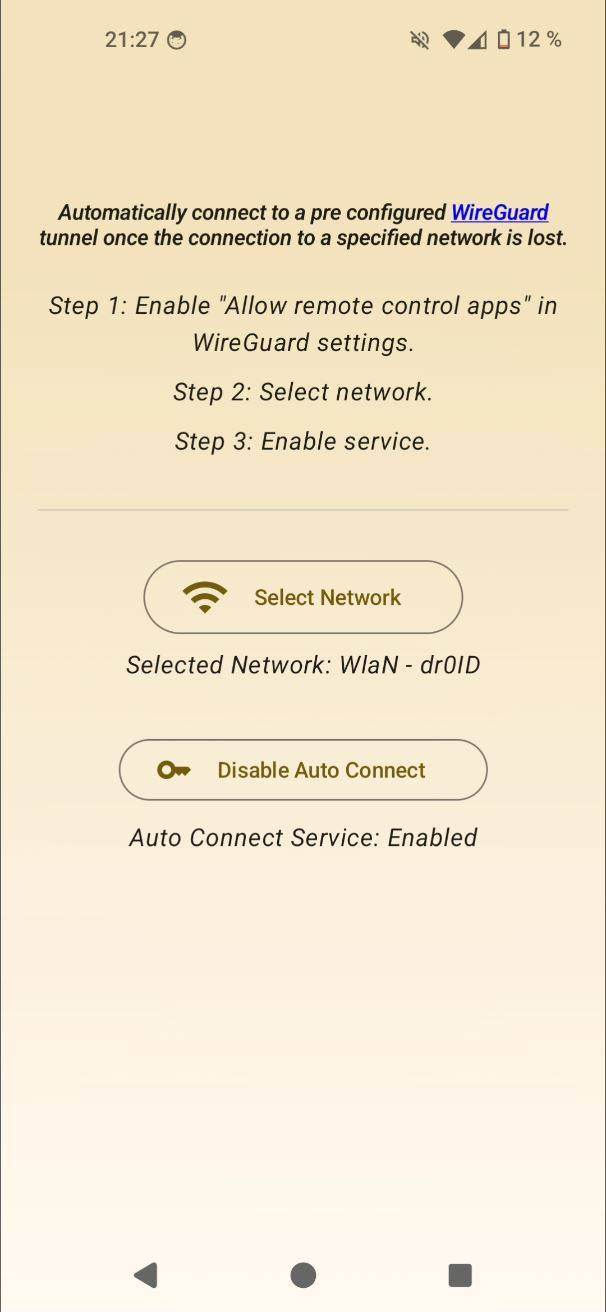 WG Auto Connect screenshot