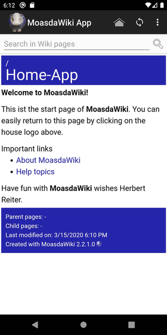 MoasdaWiki App screenshot