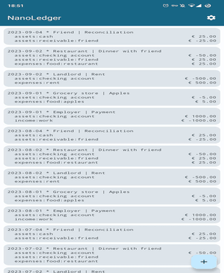 NanoLedger screenshot