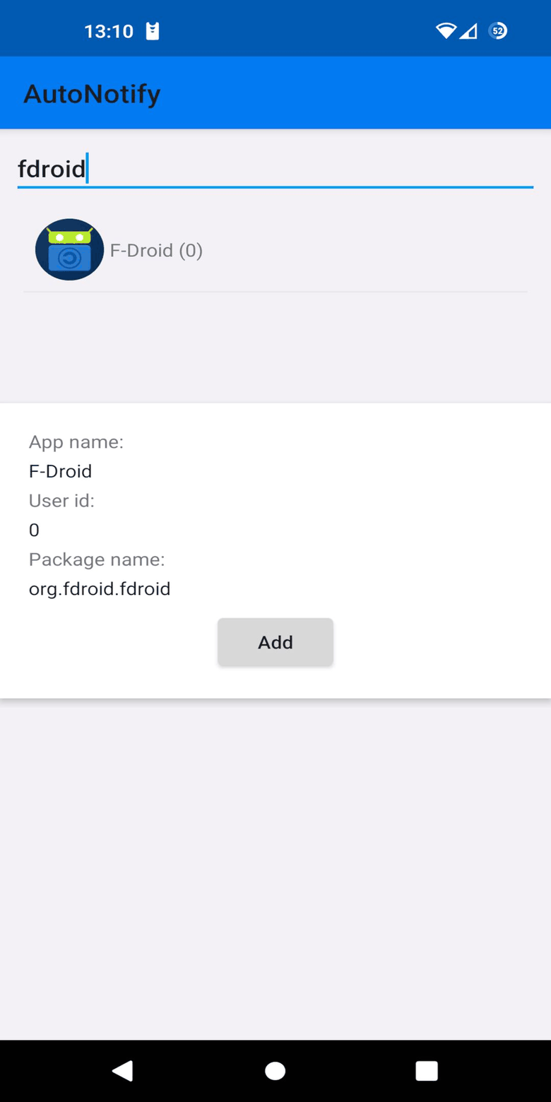 AutoNotify screenshot