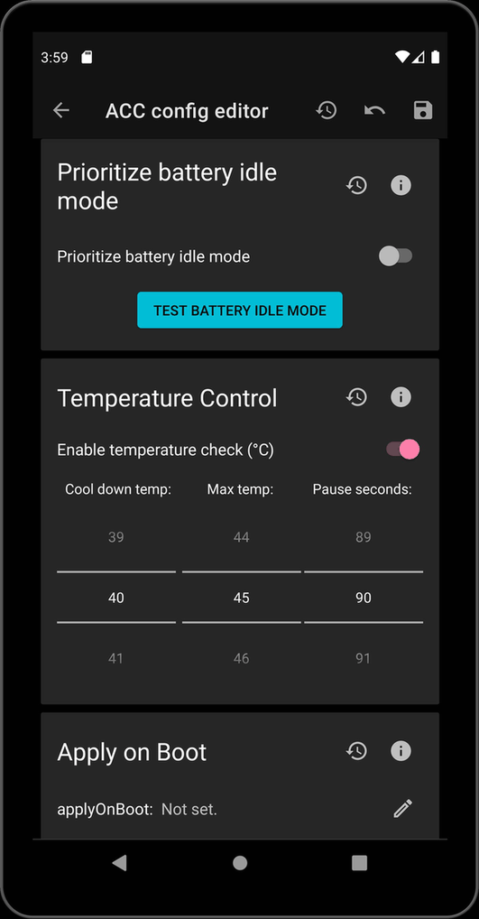 Advanced Charging Controller (ACCA) screenshot