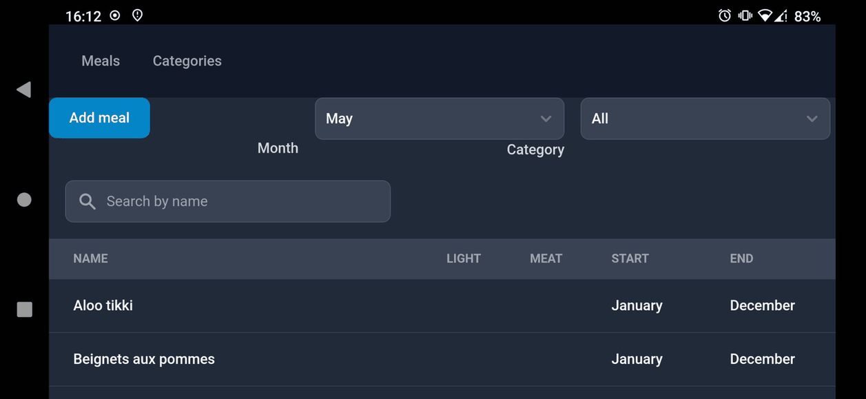 Menu Generator screenshot