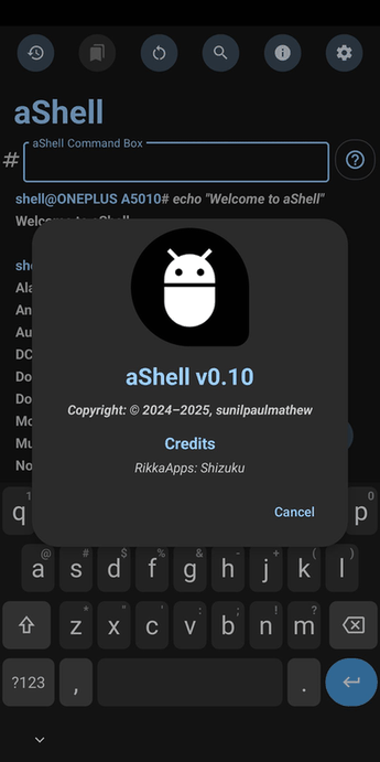 aShell screenshot