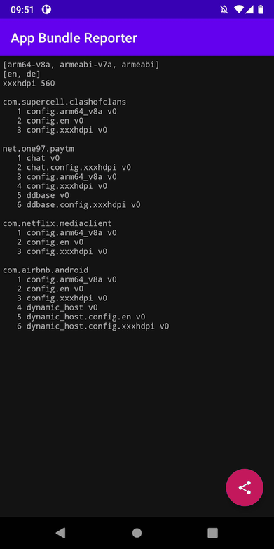 App Bundle Reporter screenshot