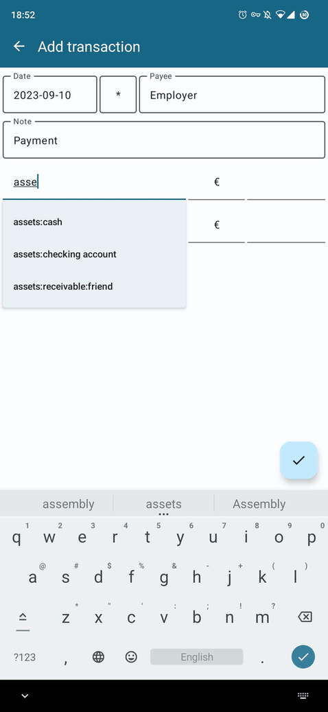NanoLedger screenshot
