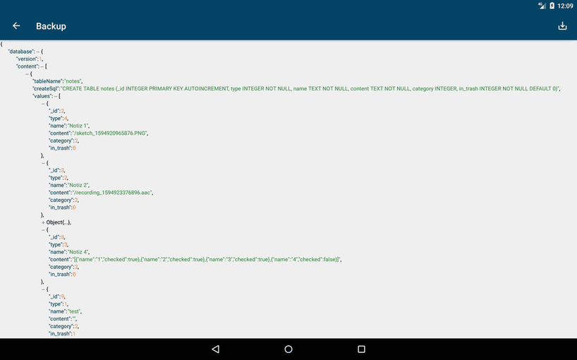 Backup (PFA) screenshot