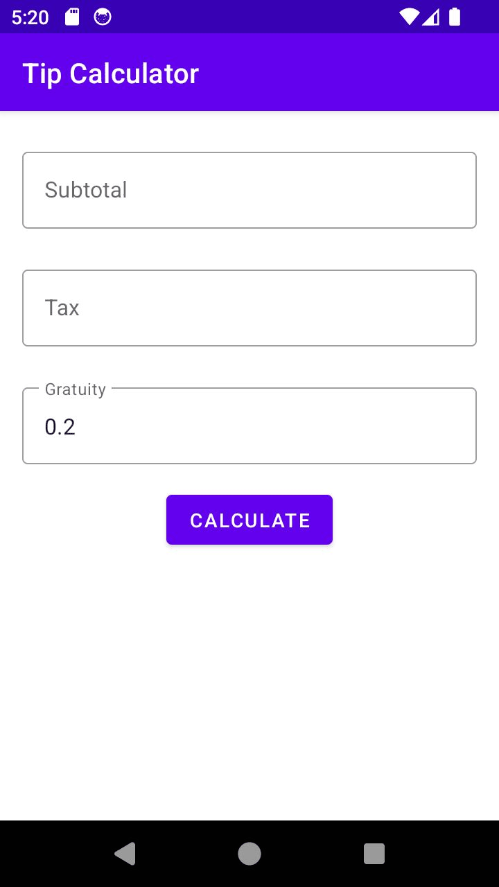 Tip Calculator screenshot