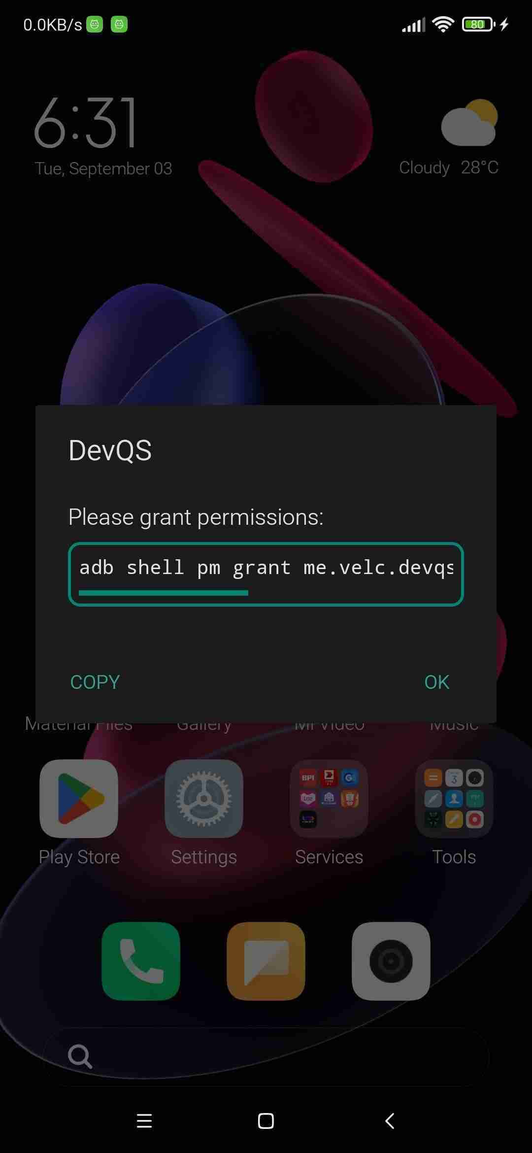 DevQS screenshot