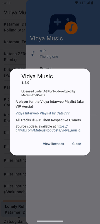 Vidya Music: Aersia VIP Player screenshot