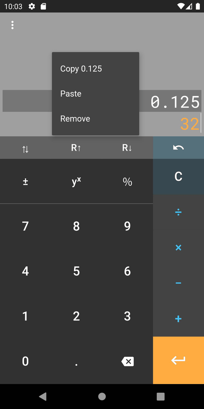 RPNcalc screenshot