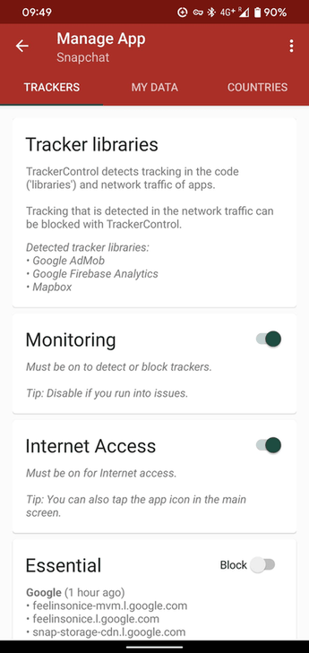TrackerControl screenshot