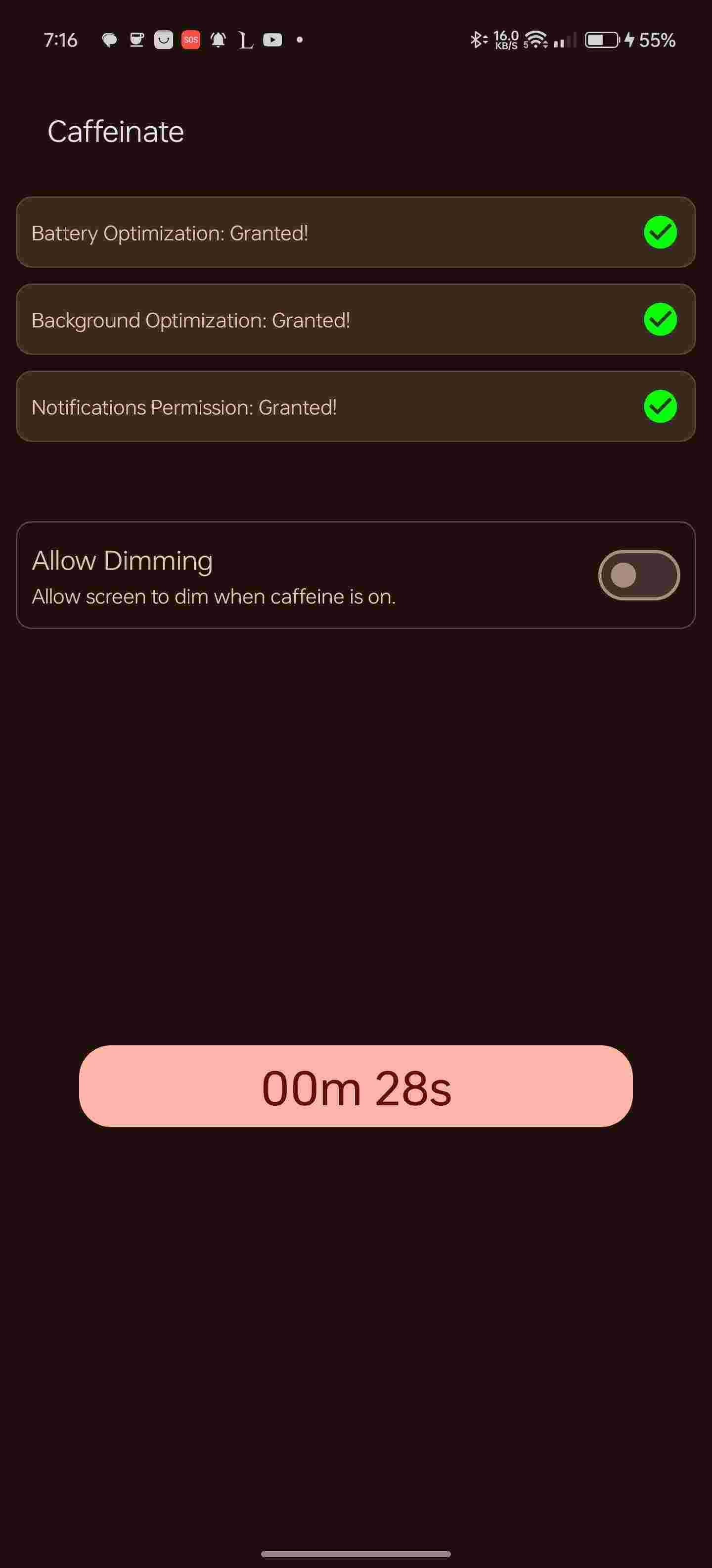 Caffeinate screenshot