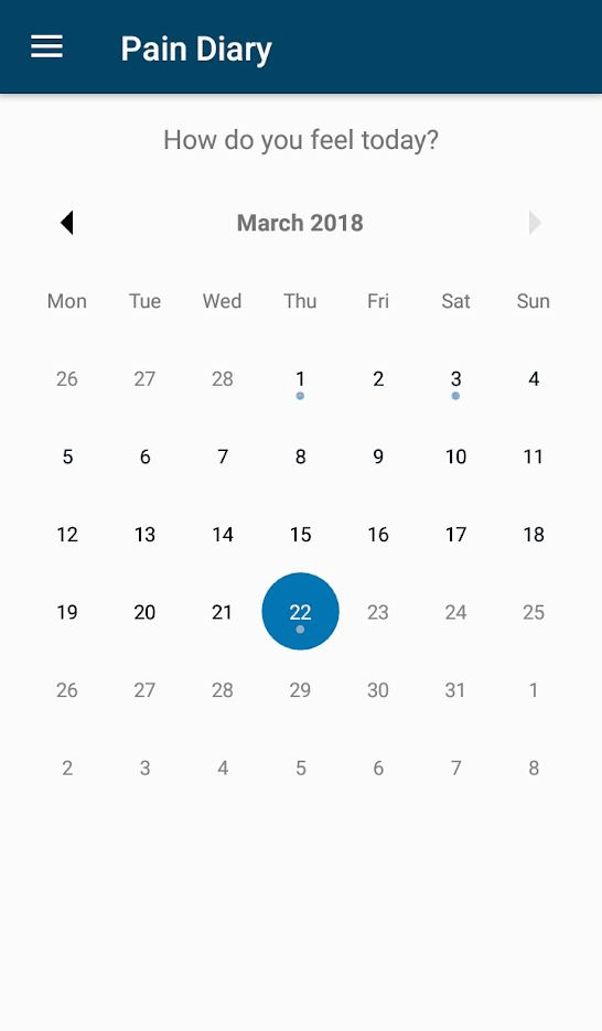 Pain Diary (PFA) screenshot