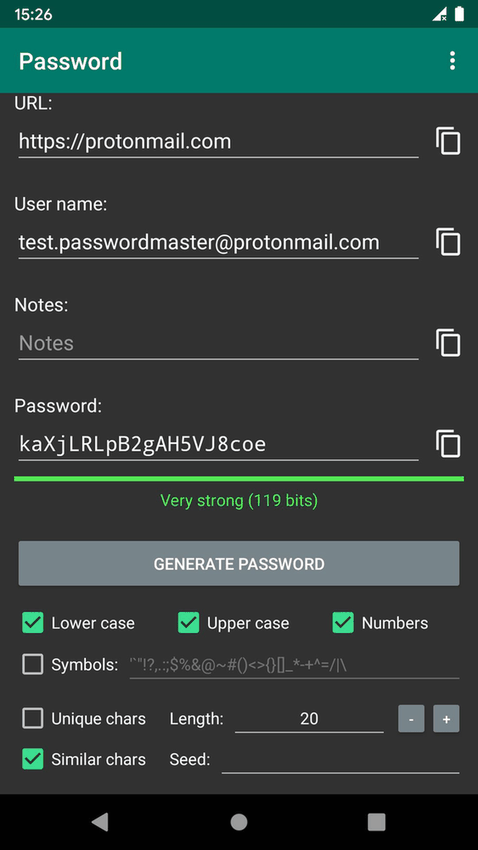 Password Master screenshot