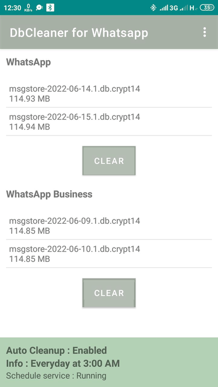 DbCleaner for Whatsapp screenshot