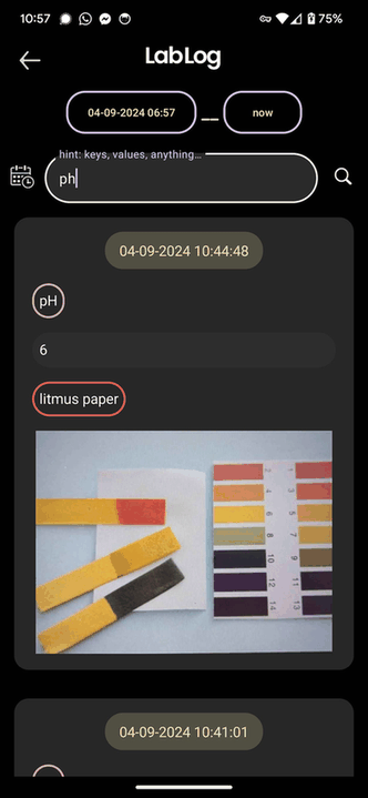 LabLog screenshot