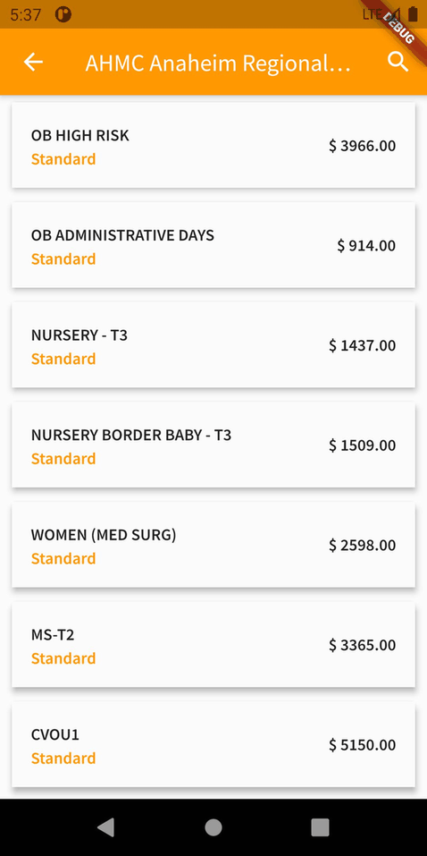 LibreHealth Cost Of Care Explorer screenshot